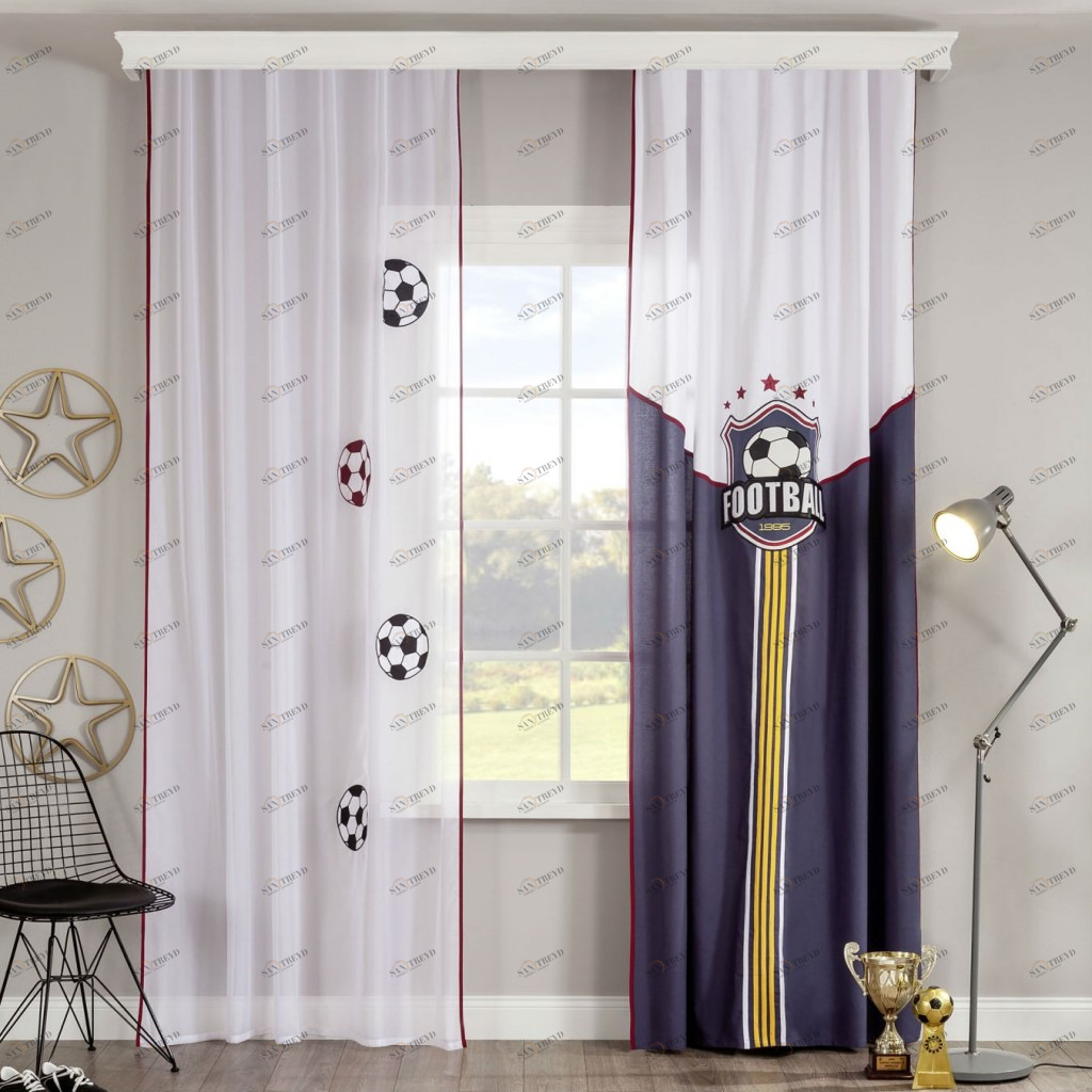 Тюль для детской 145х260 см Goal, 1 полотно CILEK  00-3832609 Белый Santreyd 