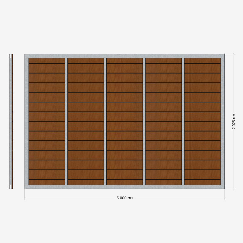 Заборная секция «Горизонтальная» 3×2,025м RUSDECKING sun-id-1025045 - Вид №2
