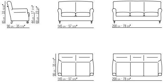 Flexform 3-х местный тканевый диван Nonnamaria sun-id-1377649 - Вид №3