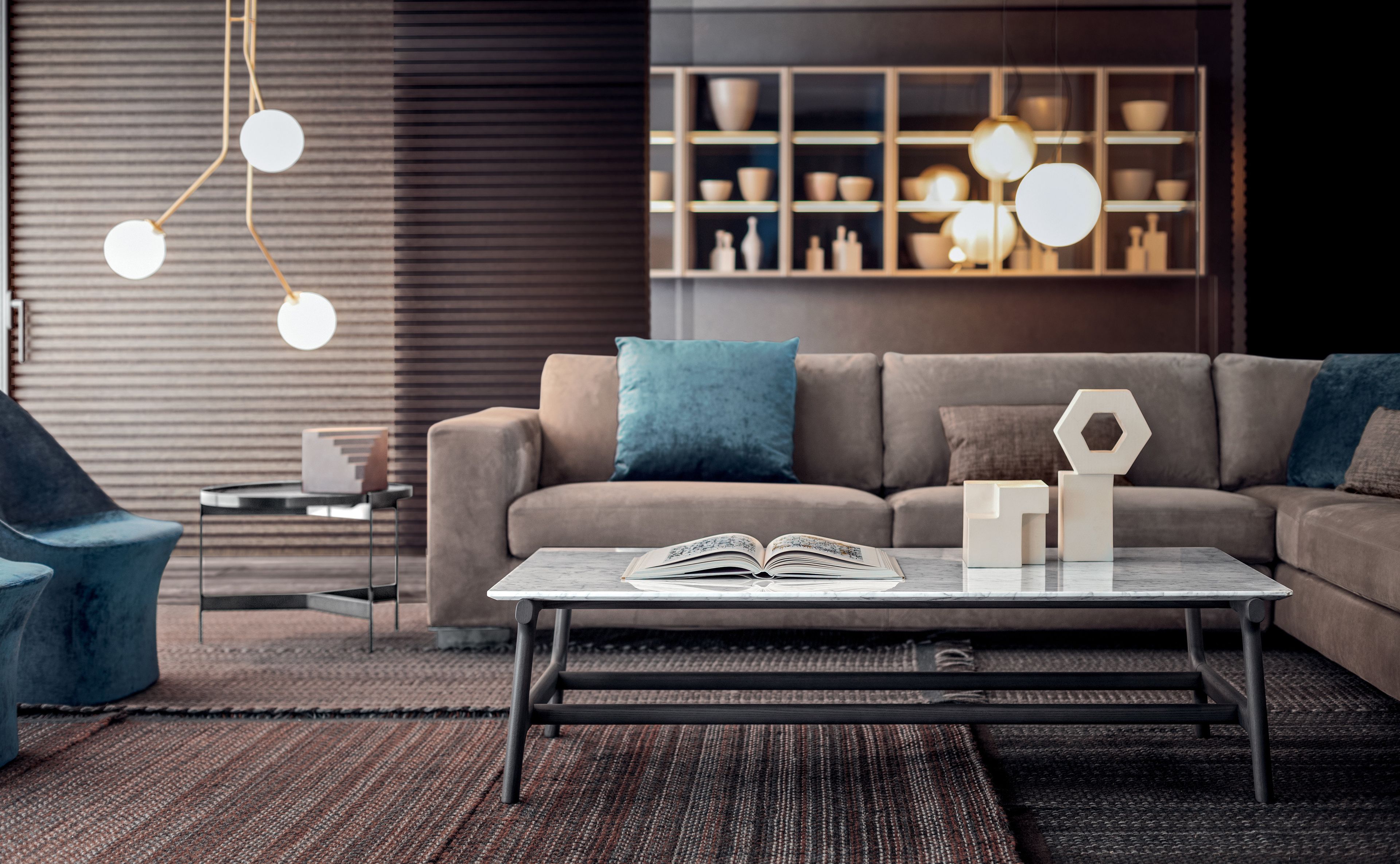 Мраморный прямоугольный журнальный столик Pianca Fushimi ARCH-00113678 - Вид №1