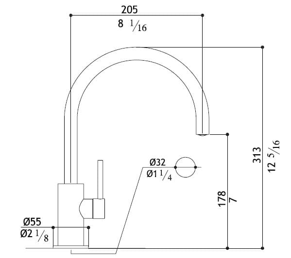 Смеситель для кухни из нержавеющей стали с аэратором MGS ARCH-00003078 - Вид №1