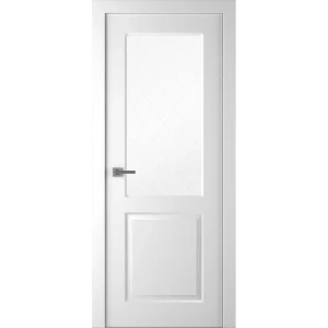 Комплект двери Австралия со стеклом 60x200 см эмаль белый с добором 100 мм