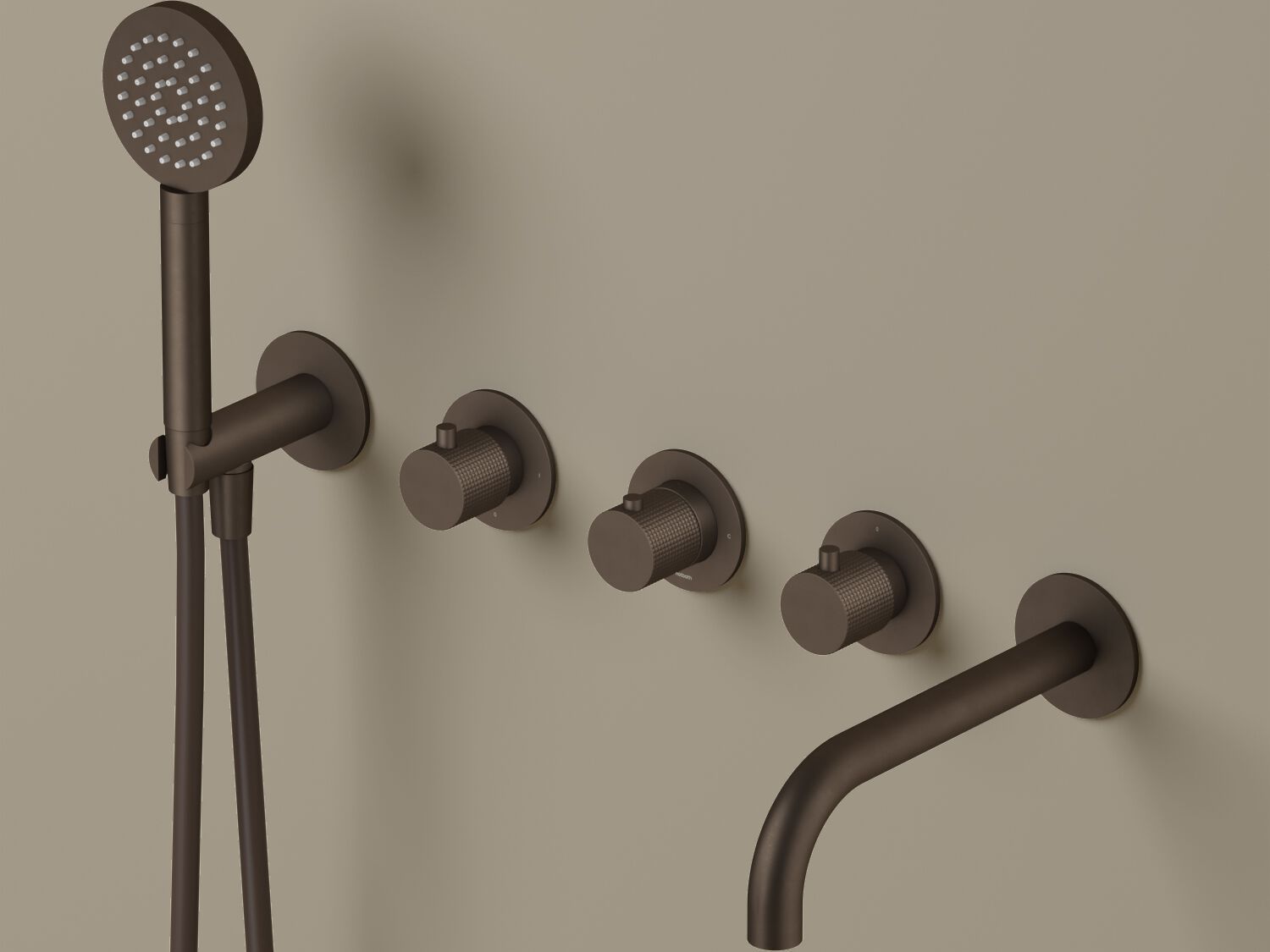 Латунный настенный термостатический смеситель для ванны Hotbath Guy ARCH-00078661 - Вид №1