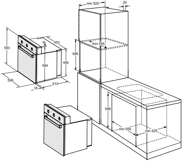 5305398 Электрический духовой шкаф Darina 1U 1707 S серебристый STDN-0032841 - Вид №9