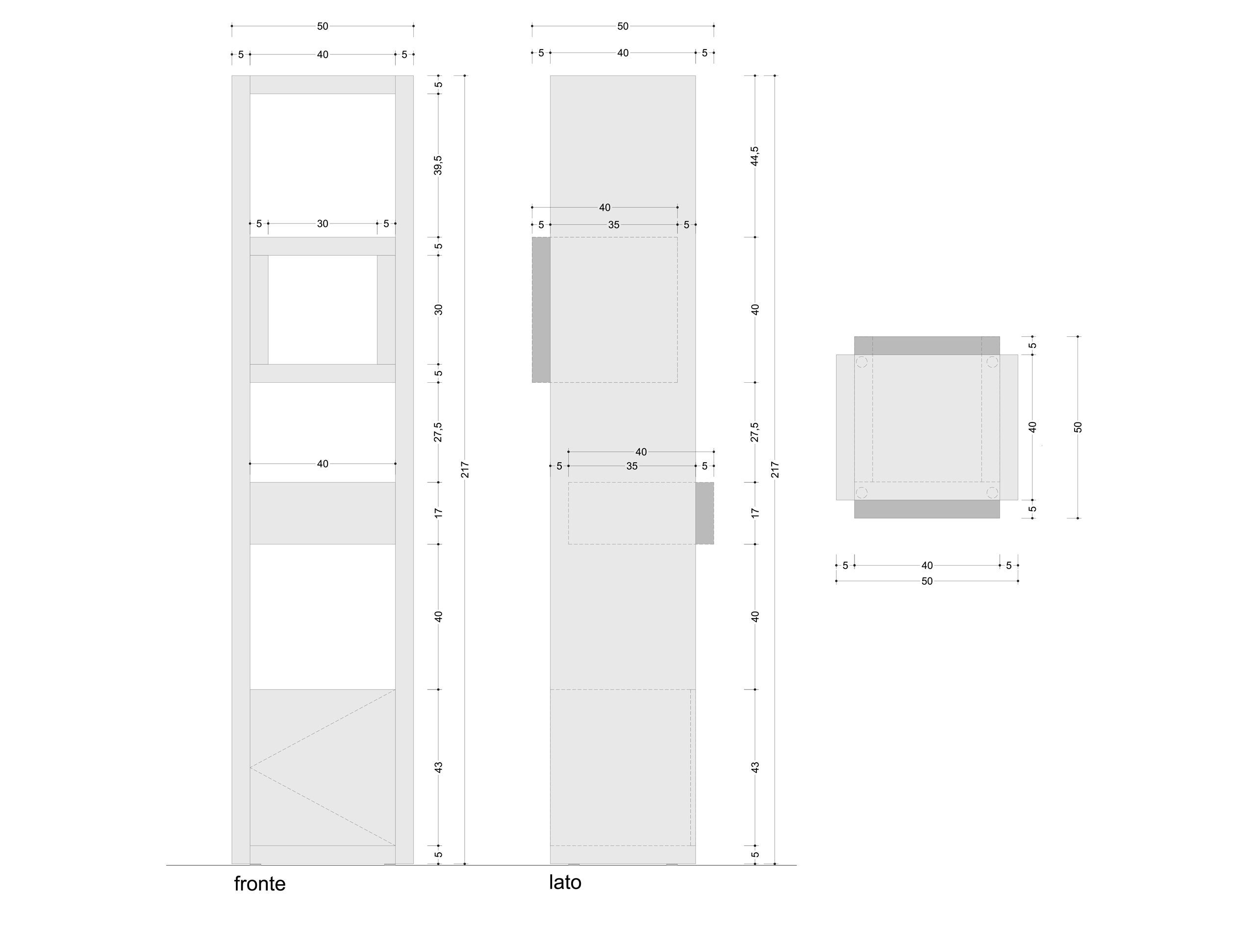 Книжный шкаф с ящиком и контейнером Disegno di Legno только ARCH-00010055 - Вид №6