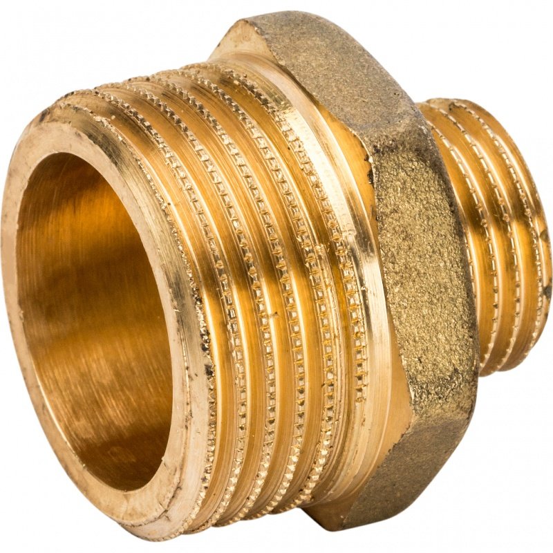 Ниппель переходной НН 1х1/2" латунь STOUT SFT0003000112 - Вид №2
