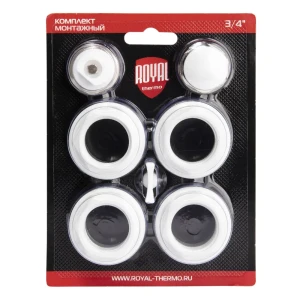 Royal Thermo: Комплект для монтажа радиаторов 1"x3/4" белый 7 элементов 89385129