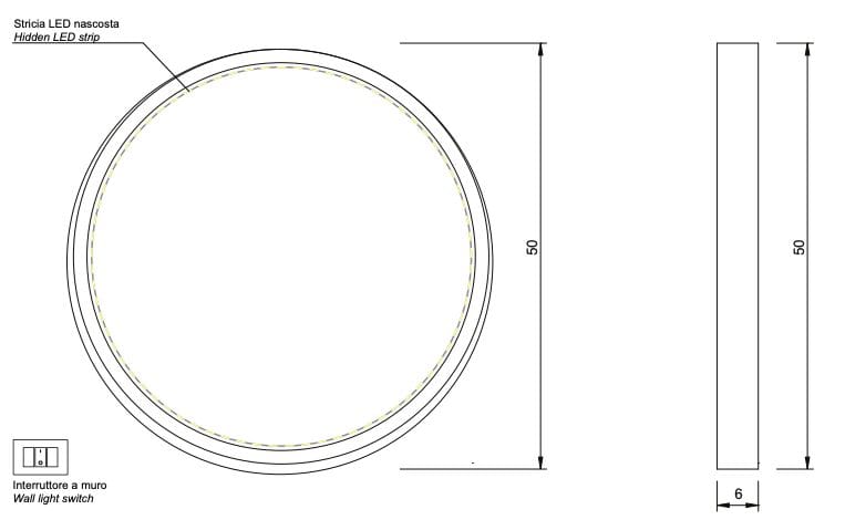 Круглое зеркало со встроенным освещением Nic скобки ARCH-00115989 - Вид №5