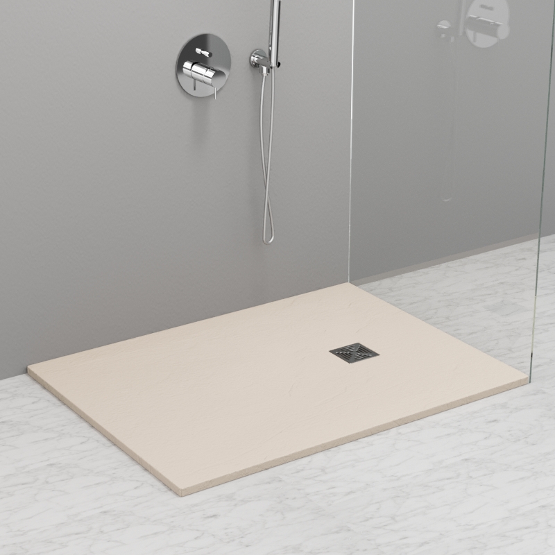 705865 Душевой поддон из минерального литья КРЕМОВЫЙ МАТОВЫЙ в комплекте с сифоном, Kerasan DOCCIA Италия