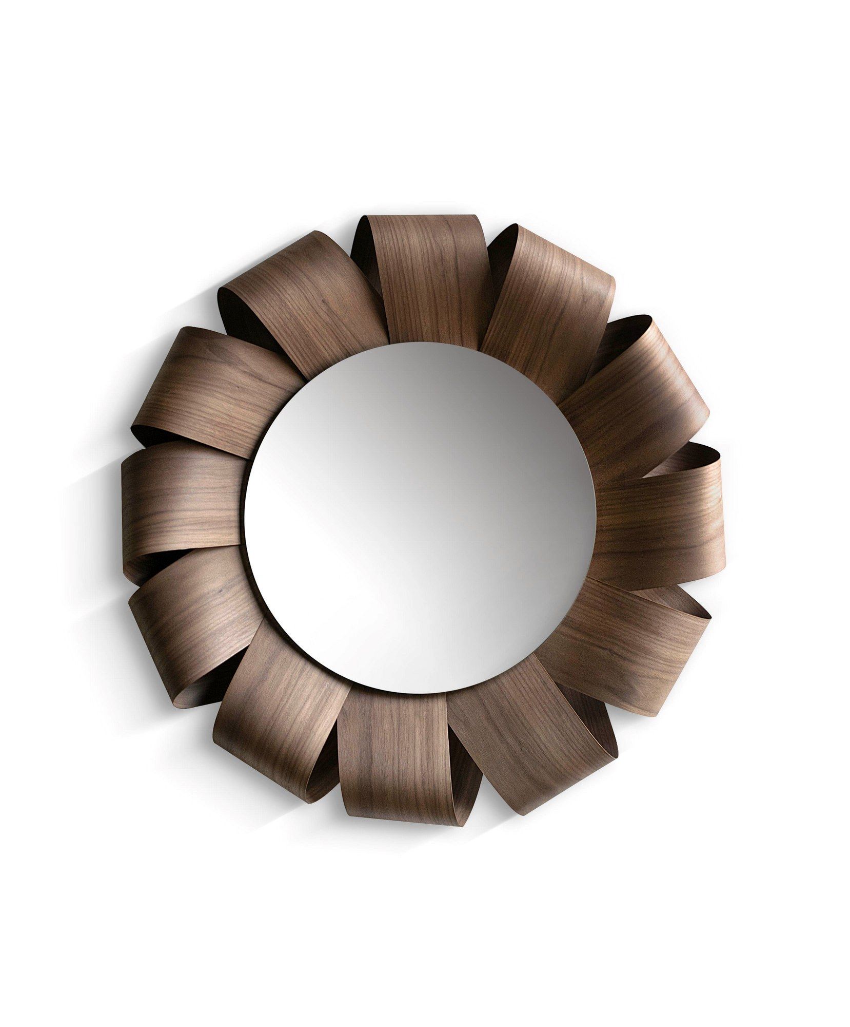 Настенное круглое зеркало из орехового дерева NOMON BRISA ARCH-00053757 - Вид №10
