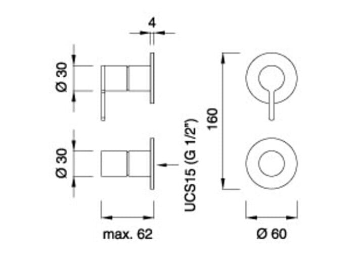Термостатический смеситель и кран открыть/закрыть CEADESIGN INNOVO ARCH-00144693 - Вид №1
