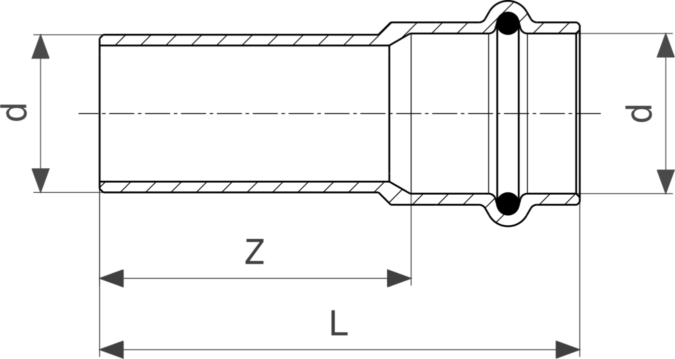 378 820 Модель 2613 Трубопроводные системы  Profipress G  Переходники/​переходные угольники Santreyd  - Вид №3