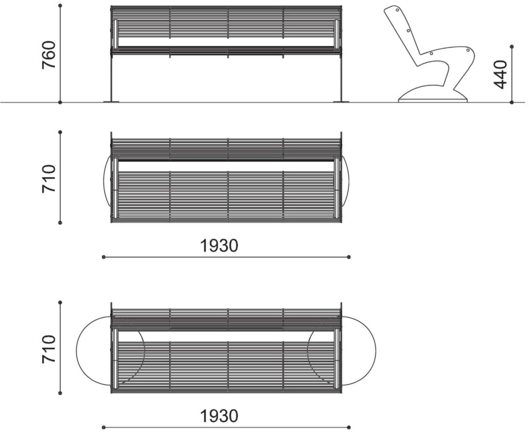 City Design Деревянная скамейка со спинкой Albatros Albatros - sw, swb - Вид №2