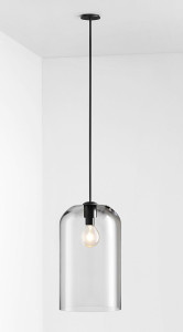 Подвесной светильник из стали и стекла