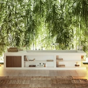 Design Ванна из Corian с полками 2250x1200x500 Saint Tropez белая