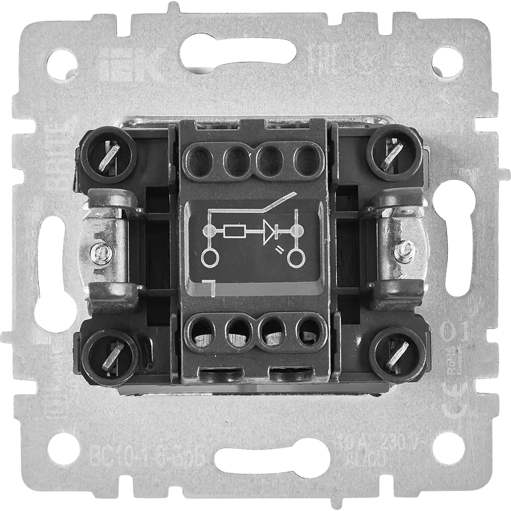 Выключатель IEK Brite одноклавишный с подсветкой, матовый черный 87761717 STLM-1115210 - Вид №2