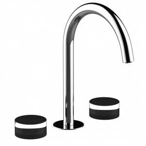 S104S  Смеситель для раковины на 3 отверстиявылет 18,3 см без ручек ограничитель потока воды до 5 л/мин при 3 бар картридж керамический 90° подводка донный клапан нажимного типа ручки заказываются отдельно, см. раздел ''Ручки'' Fantini Rubinetti NICE