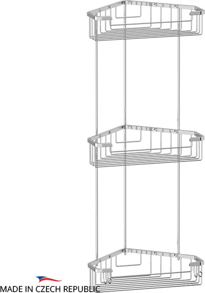 RYN 009 Полочка-решетка с крючками угловая 3-х ярусная 23/23/23 cm FBS Ryna