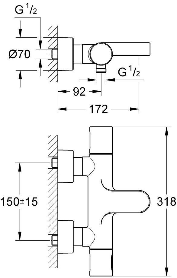 Термостатический смеситель для ванны GROHE Grohtherm 3000 Cosmopolitan, хром (34276000) - Вид №4
