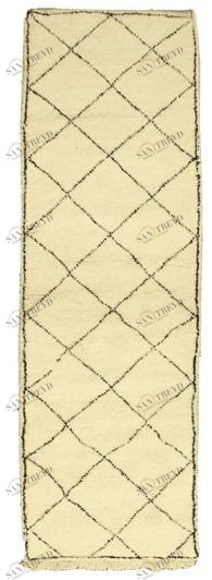 AFOLKI Прямоугольный шерстяной коврик с длинным ворсом и геометрическими фигурами в современном стиле Beni ourain Taa1061be