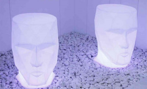 070504 Кашпо матовое светящееся LED RGBW DMX Battery 42см Vondom Adan