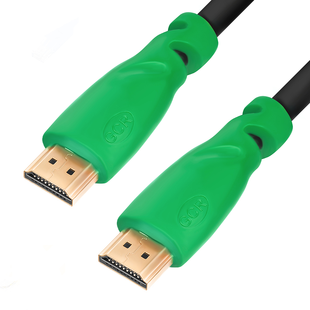 GCR-HM320-5.0m кабель 5.0m hdmi версия 1.4, черный, зеленые коннекторы, od7.3mm, 30/30 awg, позолоченные контакты, ethernet 10.2 гбит/с, 3d, 4k , экран Greenconnect Santreyd 