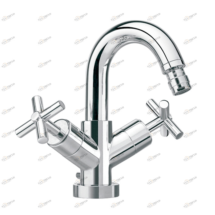 Смеситель для биде моноблочный 3/8 ”. Керамические дисковые клапаны. Длина шлангов 350 мм. со съемным сливным комплектом 1 1/4 ”. Аэратор «Плюс». Расход 12,78 л / мин. при 3 барах.  Future NOKEN 100038264  CHROME