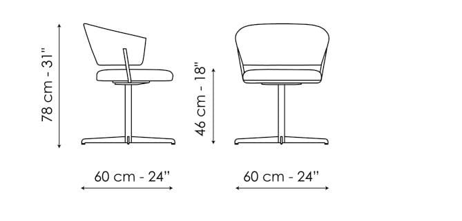 Ткань поворотный операционный офисный стул с подлокотниками BONALDO Bahia ARCH-00152310 - Вид №2