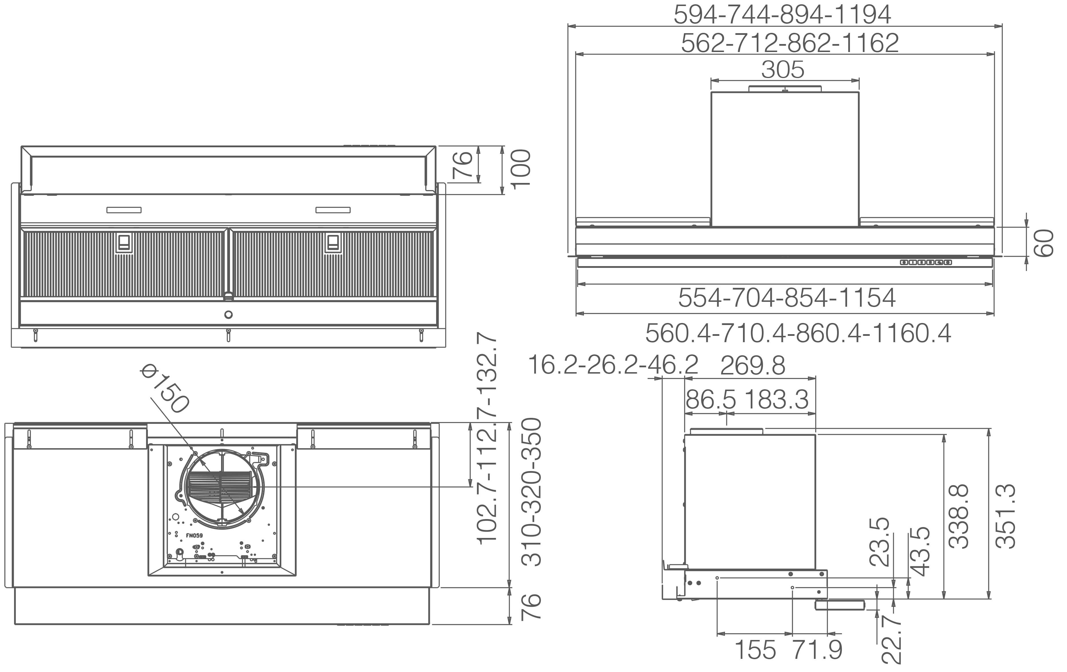 9249797 Вытяжка полновстраиваемая Elica BOXIN DRY IX/A/60 серебристый/серебристый STDN-0037290 - Вид №11