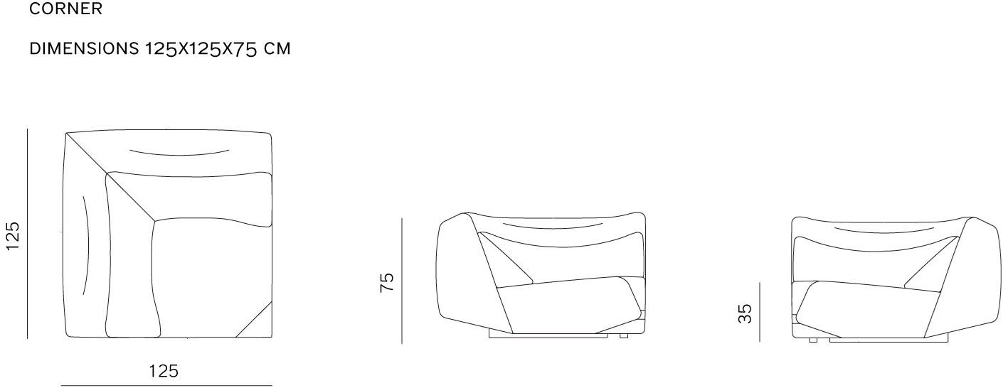 prostoria 2-х местный модульный тканевый диван Absent sun-id-1464235 - Вид №12