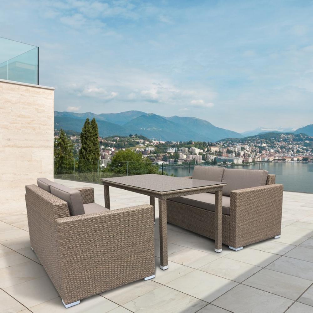 T256B/S52B-W56 Light brown Комплект плетеной мебели Afina 