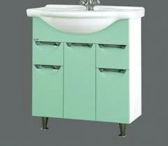 Тумба Жасмин-76 2 ящ. салатовая эмаль с раков. Дрея 75