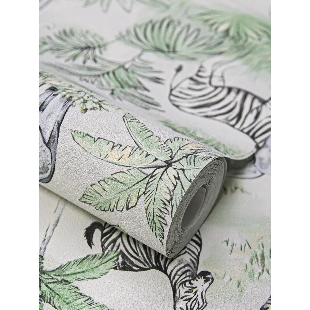 WALLSECRET Safari - флизелиновые обои с африканским колоритом в зеленых тонах 89372717 STLM-1447978 - Вид №2