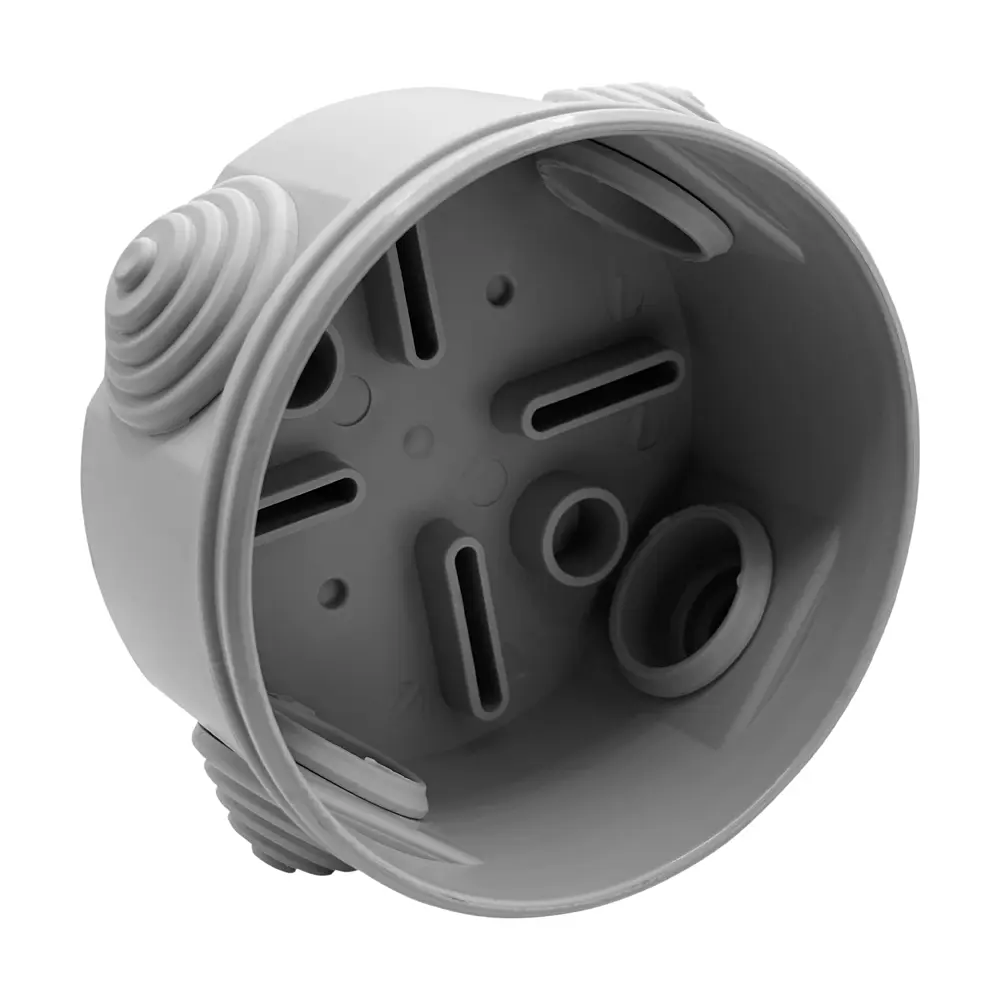 Распределительная коробка круглая открытая Lexman D 80x40 мм 4 ввода IP44 цвет серый 87964078 STLM-2109001  - Вид №1