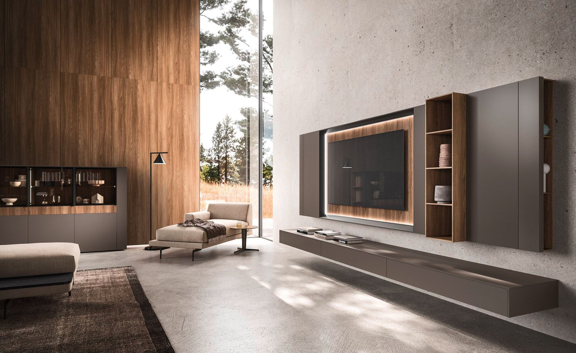 Алюминиевый и деревянный шкаф для телевизора Arrital Feeling Home ARCH-00140616 - Вид №1