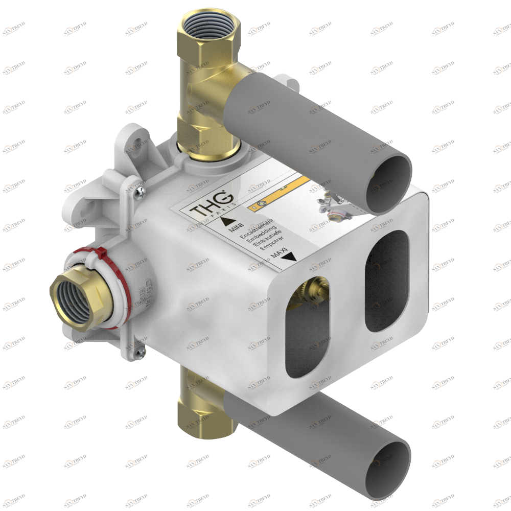 G00-5400AE Термостат THG 3/4" с 2 вентилями, коробкой для встраивания и восковым картриджем, без ручек регулировки Thg-paris прочие артикулы THG Без отделки 