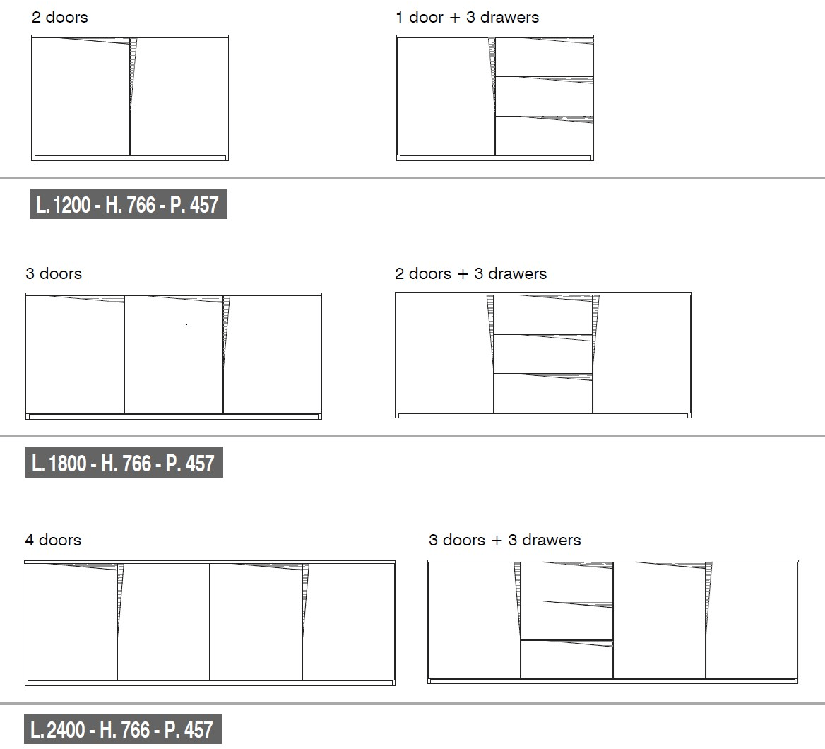 EmmeBi Буфет из лакированной древесины с распашными дверцами Vela sun-id-1438661 - Вид №5