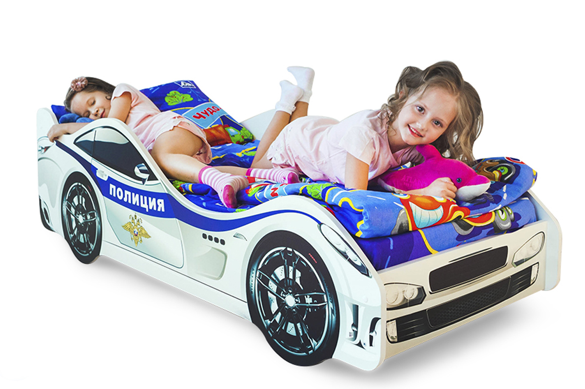 Детская кровать-машина "Полиция" БЕЛЬМАРКО  326744 Белый Santreyd  - Вид №2