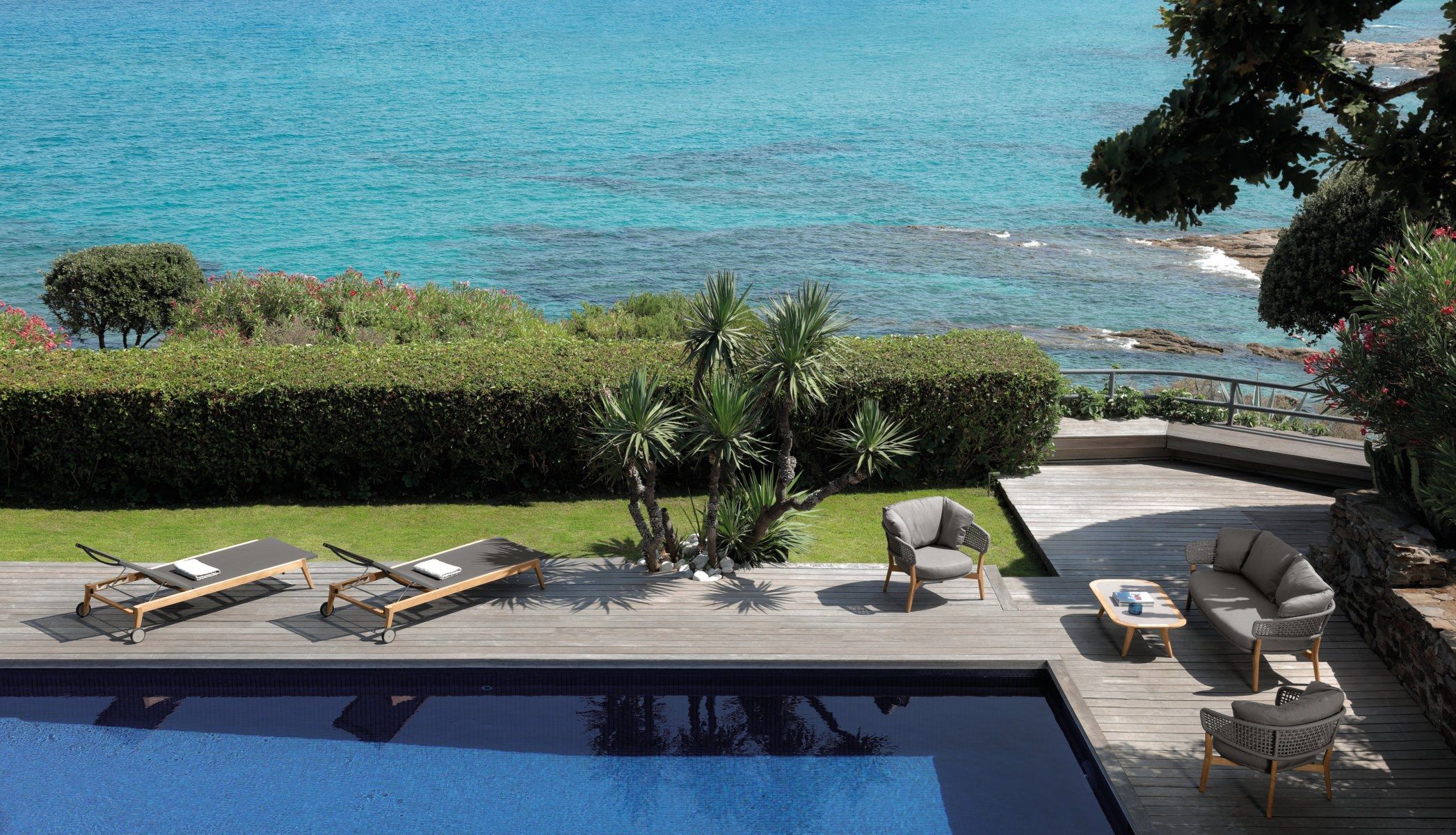 Штабелируемая Садовая кровать из текстилена Talenti Moon Teak ARCH-00128769 - Вид №3