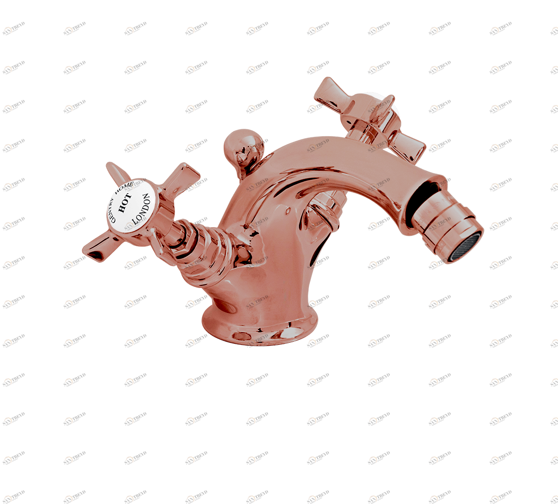 Gentry Home Смеситель для раковины Style на три отверстия с всплывающей пастой Ascot Copper GH101312 