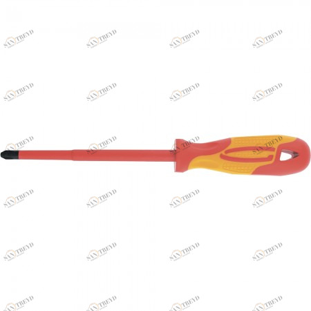 Отвертка диэлектрическая PH2х100мм CrV до 1000В двухкомпонентная рукоятка СИБРТЕХ 12182