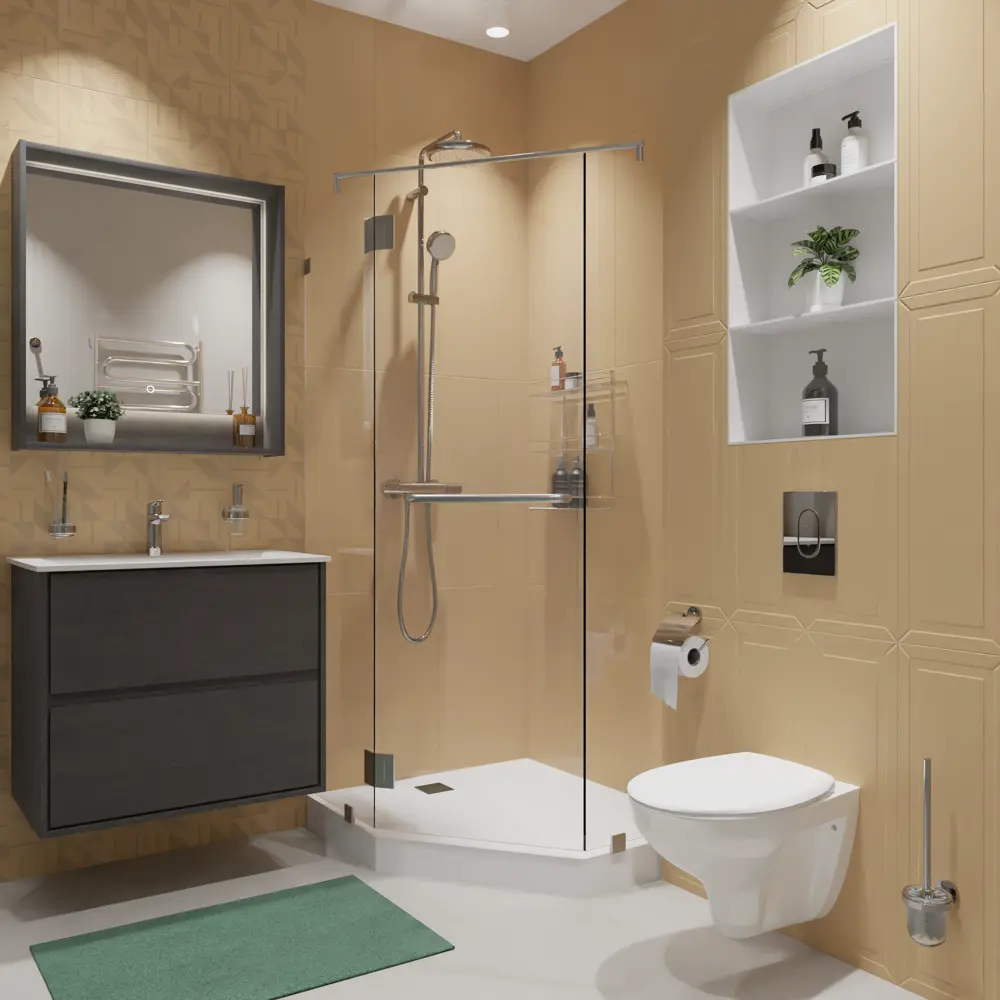 Плитка настенная Керамин Сонет 3С 25x75 см 1.69 м² матовая цвет бежевый STLM-2200511 - Вид №7