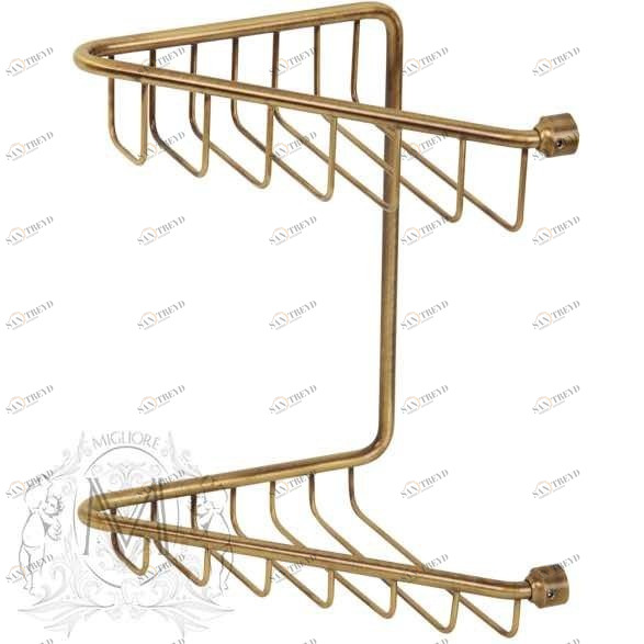 Полка-решетка двойная MIGLIORE Complementi ML.COM.BR-50.112.BR - бронза ML.COM-50.112.BR