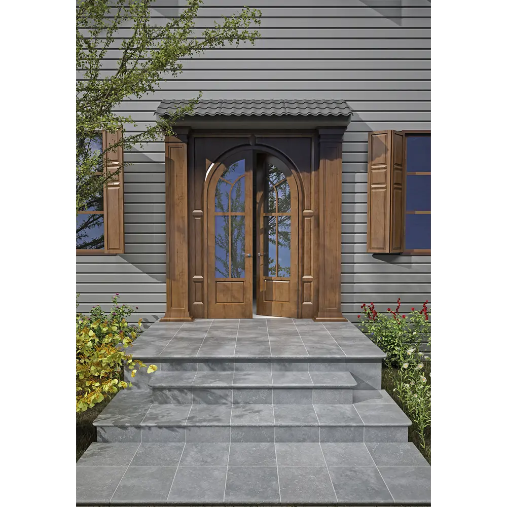 Santreyd Stone Gris - угловая ступень из керамогранита 33×33 см 88945129 STLM-0945544 - Вид №2