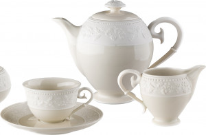 10631801 JL Coquet Сервиз чайный "Джорджия Айвори" на 6 персон 15 предметов Фарфор