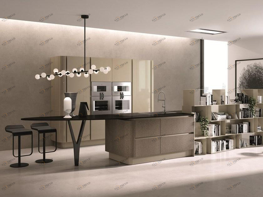 Aster Cucine Лакированная кухня с островом Domina sun-id-1371709