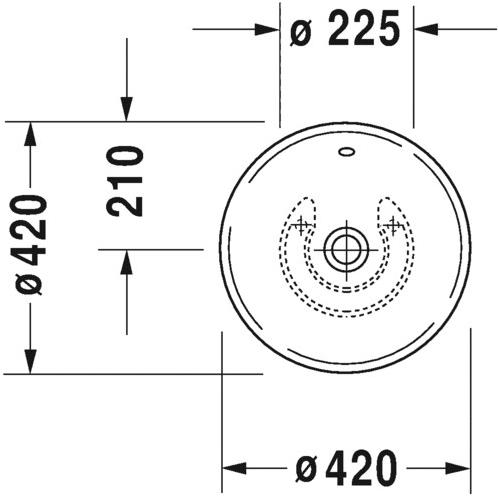 032542 Накладная раковина на столешницу  овальная Duravit Bacino - Вид №5