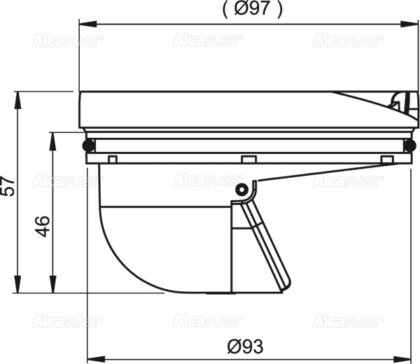 Гидрозатвор сухой для APV26, APV26C ALCAPLAST APV0060 - Вид №1
