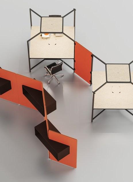 FANTONI Отдельностоящая модульная звукопоглощающая офисная перегородка из ткани Hub sun-id-1366123 - Вид №3