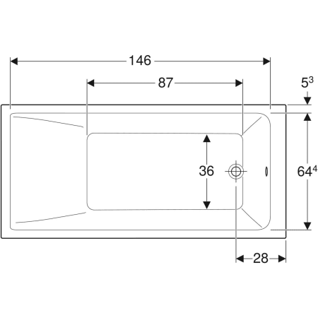 554.300.01.1 Прямоугольная ванна Geberit Renova Plan Geberit  - Вид №19